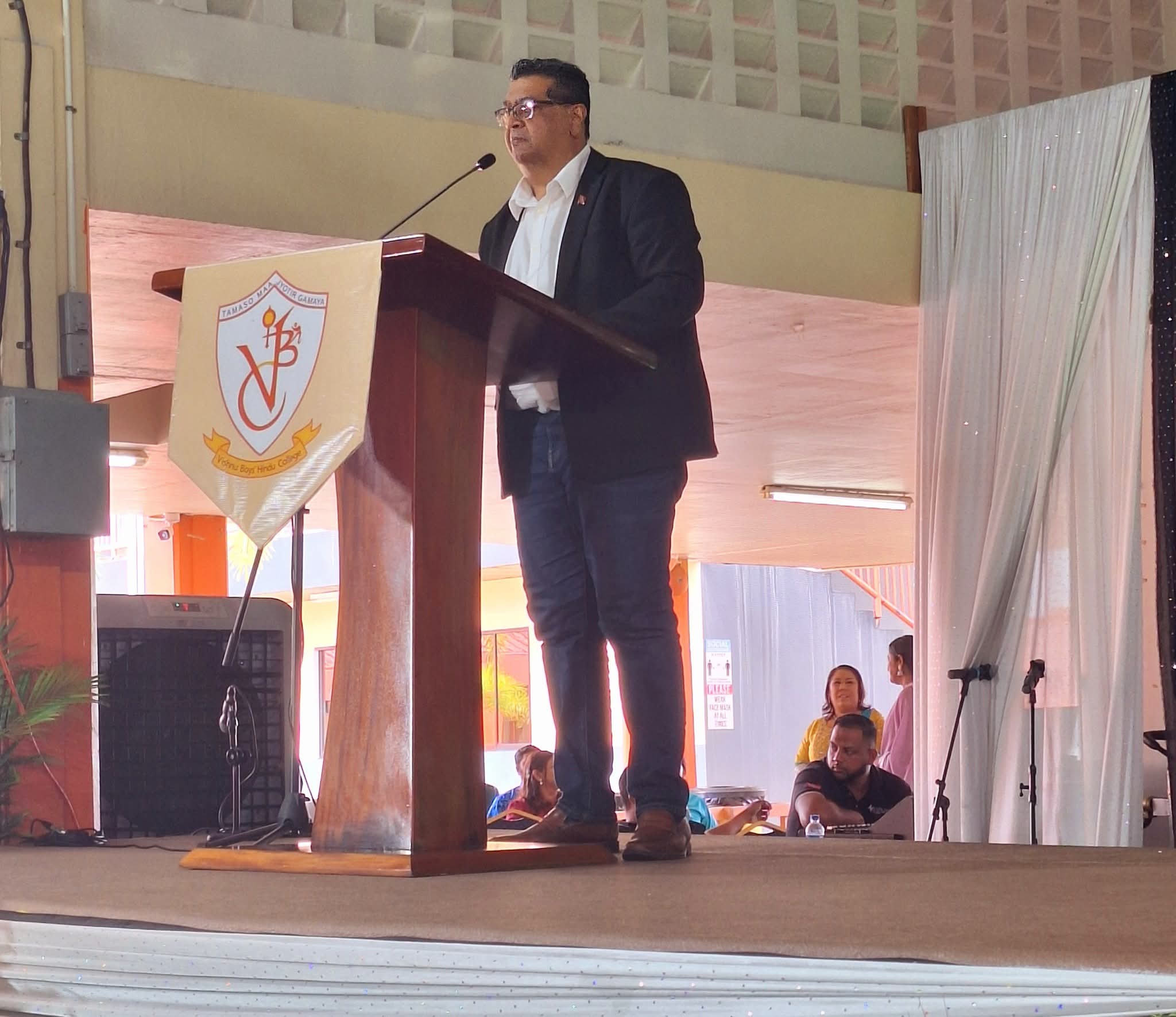 Speaking at Vishnu Boys' Hindu College Graduation